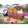Wickerwise Small Rectangular Basket Lined with Gingham Lining, Carrying Handles QI004533